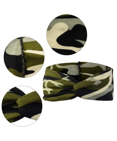 Camo Leopard Bow Headbands - 6 Pack Elastic Turban Hair Accessories for Women and Girls - Buy Online on GoSupps.com