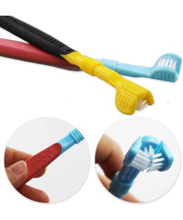 2Pcs 3 Sided Autism Toothbrush - Large Angle Soft Bristles for Complete Teeth and Gum Care - Buy Online on GoSupps.com