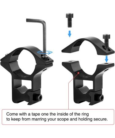 CVLIFE 1 Inch High Profile Dovetail Scope Rings for 3/8 & 11mm Rails - 2 Pieces - Buy Online on GoSupps.com