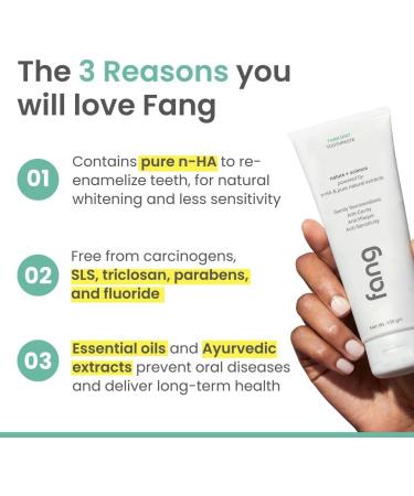 Fang Natural Nano Hydroxyapatite Farm Mint Toothpaste 100g | Vegan Fluoride-Free Teeth Whitening & Sensitive Oral Care - Buy Online on GoSupps.com