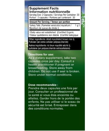 Host Defense Turkey Tail Mushroom Capsules Immune Support Mushroom Supplement Source of Fungal Polysaccharides Certified Organic Vegetarian Capsules 1000 mg Potency Turkey Tail Mushroom Capsules 60 count (Pack of 1) - Buy Online on GoSupps.com