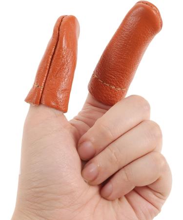 SEWACC 20 Pcs Leather Finger Cots - Thumb Protection for Needle Felting & Embroidery (Random Colors) - Durable Thimbles for Crafting - Buy Online on GoSupps.com