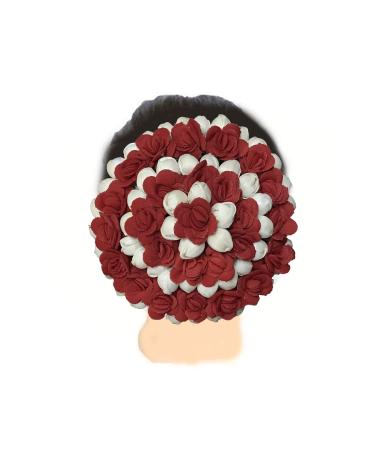 GadinFashion Paper Bun Juda Maker Flower Gajra Hair Accessories for Women and Girls - Wedding Red (Multicolor) - Pack of 2 - Buy Online on GoSupps.com