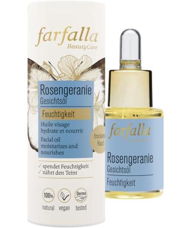 farfalla Rose Geranium Facial Oil Moisture 100% Certified Natural Cosmetics 15 ml - Buy Online on GoSupps.com