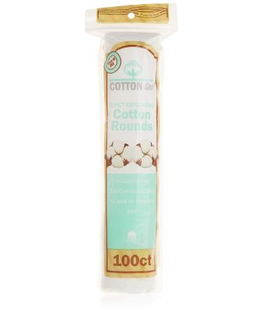 Cotton Too 100 Count Cotton Cosmetic Rounds, Exfoliating, 6 Pack
