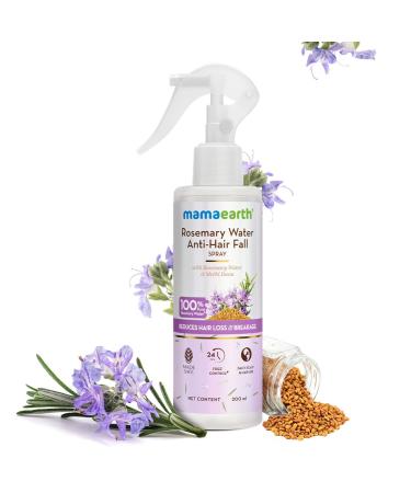 Mamaearth Rosemary Water Anti-Hair Fall Spray with 100% Pure Rosemary Water & Methi Dana 200ml | Stronger Denser Hair | 24Hr Frizz Control | Folligen ANA Lupe Fision Aquashield | Shiny Smooth Hair - Buy Online on GoSupps.com