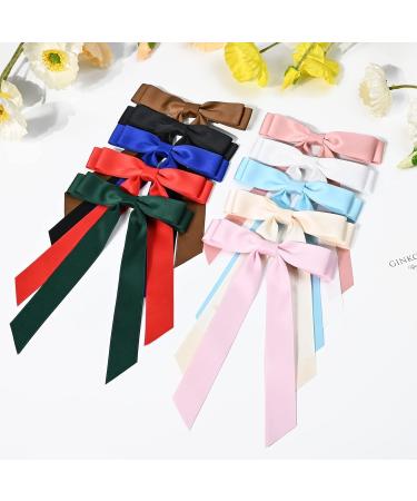 10PCS Hair Bows for Women- Silky Satin Bow Hair Clip Hair Barrettes Multicolor - Buy Online on GoSupps.com