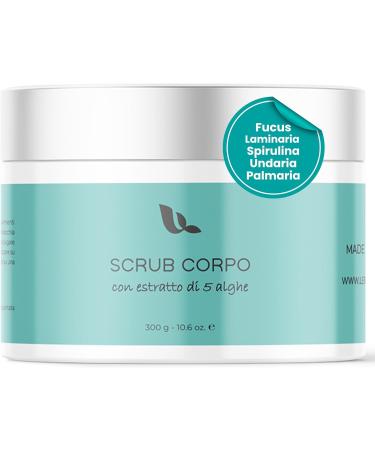 Leucosia Phytocosmetics Leucosia Exfoliating and Nourishing Body Scrub with Five Seaweeds 300g Body Scrub for Ingrown Skin with Sea Salt and Plant Oils Made in Italy