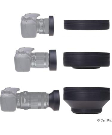 77mm Set of 2 Rubber Camera Lens Hoods and Lens Cap + Tulip Flower Sun Shade - Reduces Lens Flare and Glare for Enhanced Photography - Buy Online on GoSupps.com