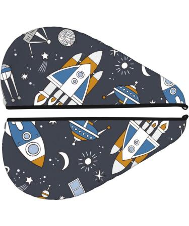 Microfiber Hair Drying Cap for Curly & Thick Hair | Space Cars Soft Absorbent Towel Wrap with Button - Quick Drying Hair Towel - Buy Online on GoSupps.com