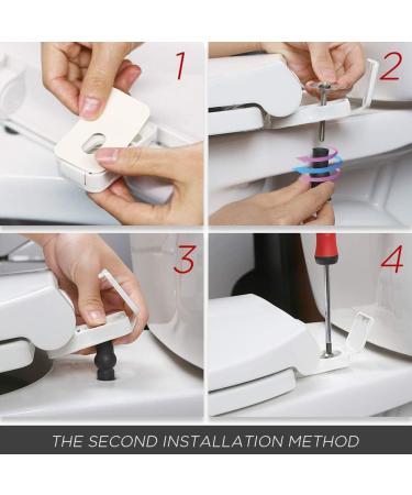 Soft Close Elongated Toilet Seat with Easy Installation - White Plastic - Fits Elongated & Oval Toilets - Buy Online on GoSupps.com