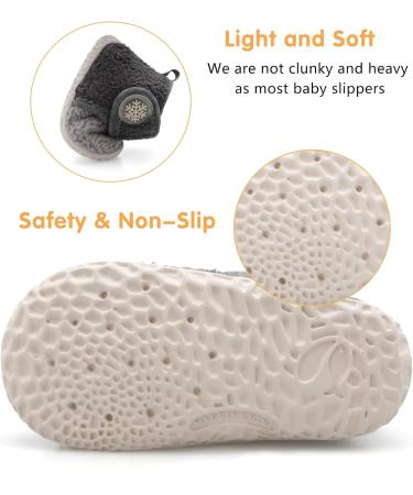JIASUQI Baby Booties | Soft Winter Boots for Boys and Girls | Infant Warm Socks | Anti-Skid Crib Shoes 6-12 Months | Grey - Buy Online on GoSupps.com