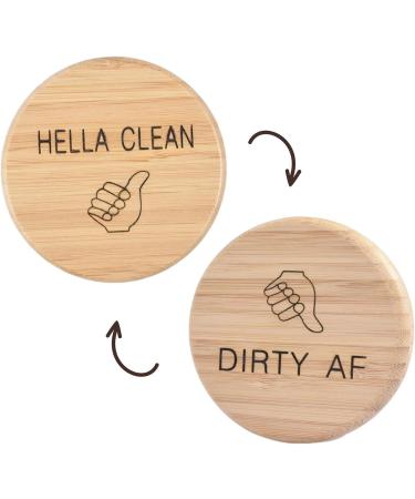 Libetter Dishwasher Clean Dirty Sign - Bamboo Non-Scratch Strong Magnetic Flip Indicator | Non-Scratch Easy To Read Dishwasher Sign for Better Kitchen Organization - Buy Online on GoSupps.com