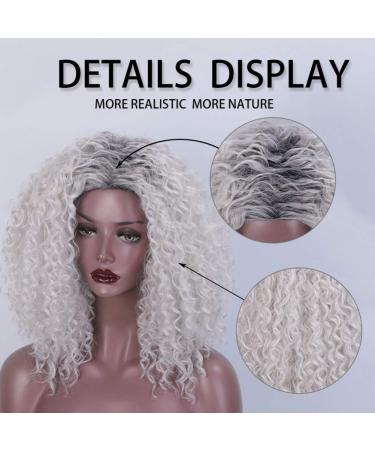 HBINGBING Synthetic Short Grey Wig for Women | Afro Kinky Curly & Brown Wigs | High Temperature Fiber - Buy Online on GoSupps.com