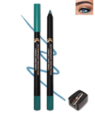 Lake Blue Gel Eyeliner Pencil Sharpenable Multi-Use Colored Eyeliner Waterproof Smudge-Proof Long Lasting Smooth Cream Shimmer Waterline Eye Liner Pen with Sharpener High Pigmented Eye Makeup-05 05 Lake Blue