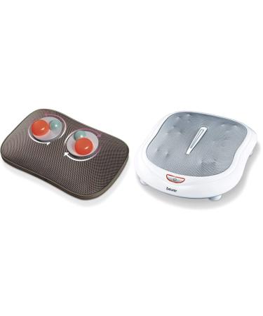 Beurer MG 147 Massage cushions back-neck massager heat function with hand switch 4 massage heads & FM 60 foot massagers 18 massage heads heat function 2 speeds bundle with foot mass layer