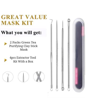2 Pack Green Tea Purifying Clay Stick Mask - Blackhead Remover & Pore Cleansing Mask for All Skin Types - Buy Online on GoSupps.com