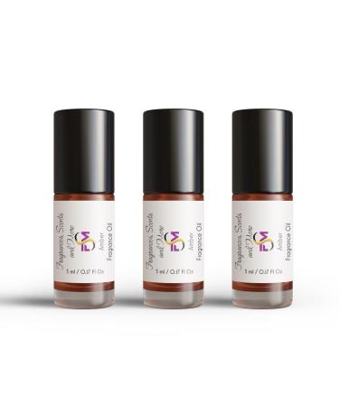 Amber Fragrance Oil - 3 Bottles 0.17 Fl Oz Glass Roll On (5ml) 0.17 Fl Oz (Pack of 3)