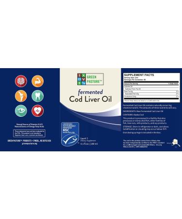 Green Pasture Fermented Cod Liver Oil 180ml - Unflavoured Orange & Cinnamon | Premium Quality International Shipping - Buy Online on GoSupps.com