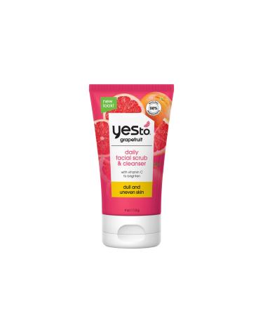 Yes To Grapefruit Daily Facial Scrub  Cleanser Exfoliating  Restoring Cleanser That Enhances Skins Radiance With Antioxidants Lemon Balm Extract  Vitamin C Natural Vegan  Cruelty Free 4 Oz Dull  Uneven Skin