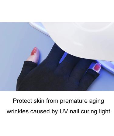 UV Protective Gloves for Nail Art & Skin Care | Anti-Aging Hand Protection for Hiking Canoeing & Driving - Black - Buy Online on GoSupps.com
