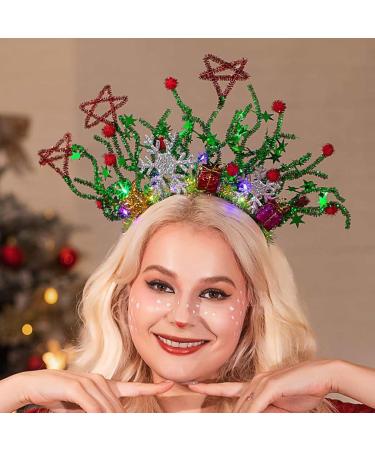 Runmi Christmas Light Up Headband LED Flashing Snowflake Christmas Headbands Lighting Star Hair Band Christmas Costume Hair Accessories for Women and Girls - Buy Online on GoSupps.com