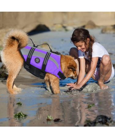 Emust Dog Swimming Vest | Ripstop XXL Large Dog Water Vest with Double Rescue Handles - Perfect for Swimming & Pool Activities - Purple - Buy Online on GoSupps.com