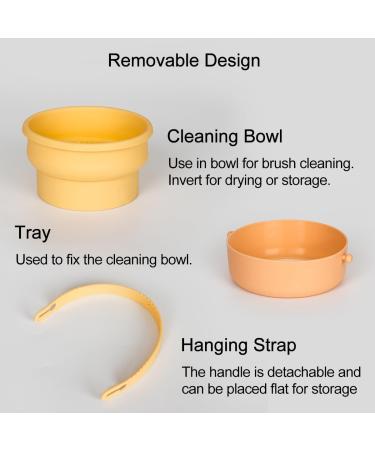 ALXBSONE Makeup Brush Cleaning Mat 3-in-1 Silicone Makeup Brush Cleaner Cleaning Pad Portable Washing Tool beige - Buy Online on GoSupps.com