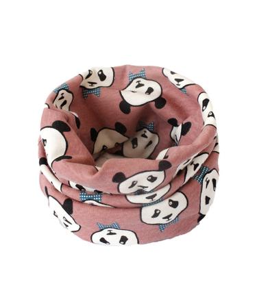 Baby Kids Neck Scarf Hat Autumn Winter Neckerchief Cute Toddler Boys Girls Round Collar Wraps Cotton Soft Animal Pattern Circle Scarf Windproof Loom Loop Heddband for Infant (Pink Panda)