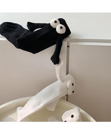 MUTYNE Magnetic Hand Holding Socks - Women Men Couple Socks (Black) | Funny 3D Doll Design | One Size Fits All - Buy Online on GoSupps.com
