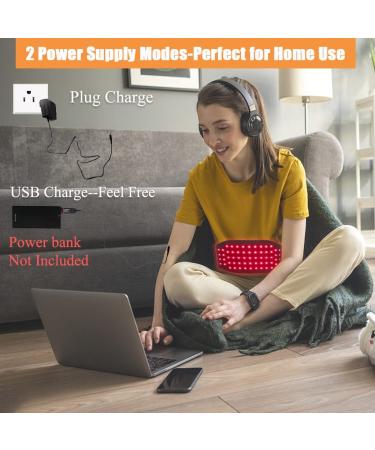 Naviocean Red Infrared Light Therapy Belt - Pain Relief Wrap with Timer for Back, Shoulder, Knee Joints - 660NM 850NM Near-Infrared LED Light Device - Buy Online on GoSupps.com