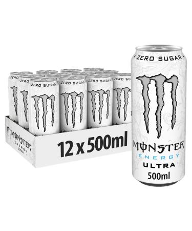 Monster Energy Drink Monster Energy Drink 500ml Bottle - Ultra White (Pack of 12)