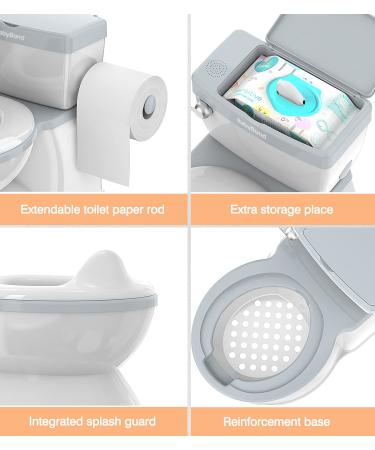 BabyBond Potty Training Toilet | Realistic Flushing Sound | Removable Pot | Toddler Seat with Storage Tank | Ages 1-3 | White/Grey - Buy Online on GoSupps.com