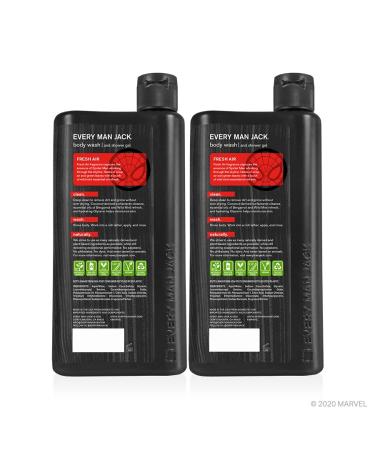 Every Man Jack Spider-Man Body Wash Twin Pack - 16.9 oz x 2 | Paraben, Phthalate, Dye-Free, Cruelty-Free - Buy Online on GoSupps.com
