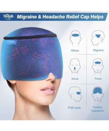 Hilph Migraine Hat - 360 Headache & Migraine Relief Cool Cap with Cooling Packs & Sleeping Mask | International Shipping Available - Buy Online on GoSupps.com