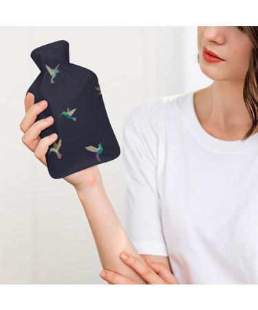 Hot Water Bottle with Lid - Hummingbird & Birds Pattern | Rubber Pain Relief Bag for Cramps & Foot Warmer | Hot & Cold Therapy - Buy Online on GoSupps.com