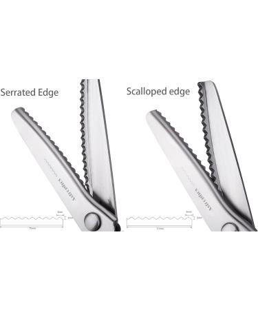 Astrophos Pinking Shears Set (2 PCS) - Serrated & Scalloped Zig-zag Scissors for Fabric, Leather & Paper - AP-002-B Green - Buy Online on GoSupps.com