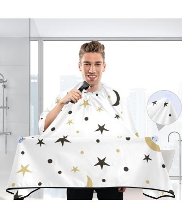 Waterproof Barber Cape - Black Gold Stars Moon | Unisex Hair Cutting Bib for Men & Women - Cheetah Design - Buy Online on GoSupps.com