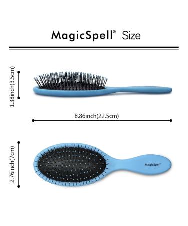 MagicSpell Hair Dryer Safe Brush - Reduce Static for Wet & Dry Hair (Blue) | International Shipping - Buy Online on GoSupps.com