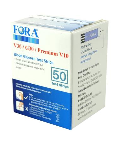 Fora V30/G30/PremV10 DME Test Strips  50 Strips