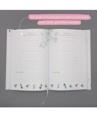 Floral Pregnancy Diary - 120 Pages with Pocket & 158 Stickers | Perfect Keepsake for Expecting Moms - Buy Online on GoSupps.com