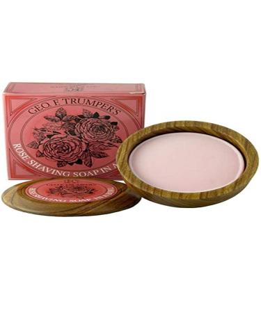 Geo F Trumper Wooden Shaving Bowl with Rose Shaving Soap Refill Rose 1 Count (Pack of 1)