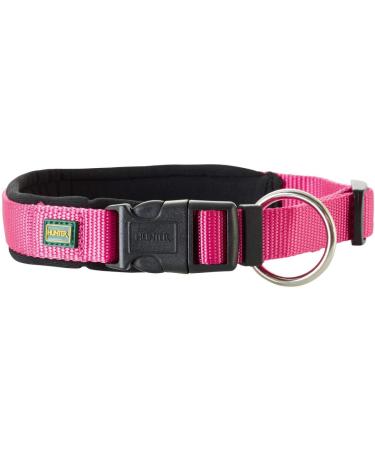 Hunter neopren Vario plus neck dog collar nylon padded with neoprene 35/1.5 (s) raspberry/black 35/1.5 (s) raspberry/black