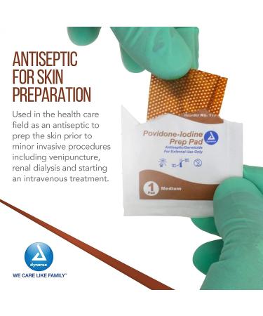 Dynarex Povidone-Iodine Prep Pads - 100 Pack - Buy Online on GoSupps.com