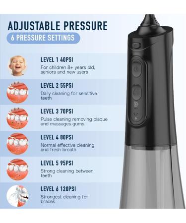 Portable Liebssen Mouth Shower - 6 Water Intensities 5 Nozzles IPX7 Waterproof Long Battery Life - Ideal for International Shipping - Buy Online on GoSupps.com