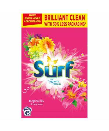 Tropical Lily & Ylang-Ylang Laundry Powder - 45 Wash 2.25kg Scent - Tropical - Refreshing Scent - Stain Removal Fabric Care Detergent - Effective Cleaning - Long-lasting Washing Powder