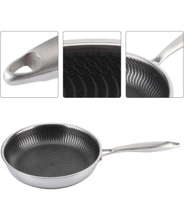 304 Stainless Steel Egg Frying Pan Non Stick Pot Kitchen Utensils Gas Stove Cookware with Anti Scald Handle 28cm - Buy Online on GoSupps.com