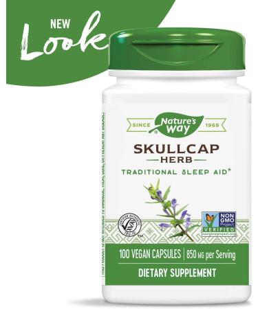 Nature's Way Skullcap Herb 850 mg - 100% Vegan Capsules | Natural Anxiety Relief - Buy Online on GoSupps.com