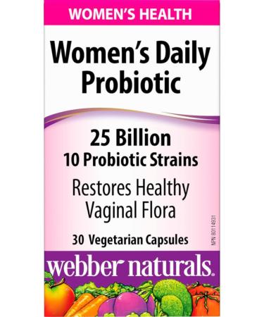 Webber Naturals Probiotic Women s Daily 25 Billion Active Cells 10 Probiotic Strains 30 Capsules Helps Restore Healthy Vaginal Flora Vegan Nutritional Supplement - Buy Online on GoSupps.com