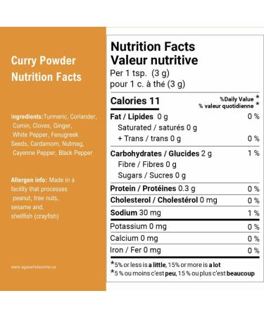 Aga's Wholesome Curry Powder 100g Pack of 2 Total of 200g Made with 11 Spices All Natural Salt Free MSG Free Mild Plant Based West African - Nigerian Style Curry Powder Gluten Free Vegan Non-Irradiated GMO Free - Buy Online on GoSupps.com